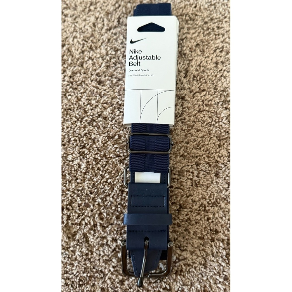 Nike Adjustable Baseball Belt Navy Blue Unisex Adult Fits Waist 28"-43" NEW!